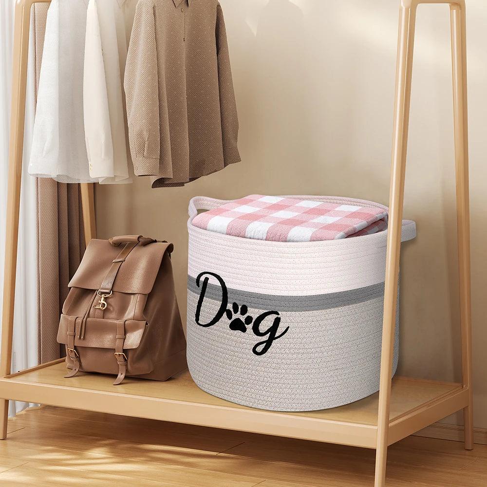 Large Embroidered Dog Toy Box | Sleek and Durable | By Bark & Bones - Bark & Bones