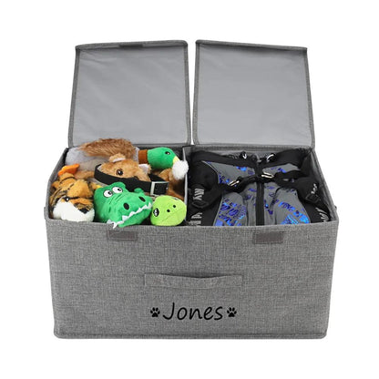 Personalised Dog Toy Box | Double Compartments | By Bark & Bones - Bark & Bones