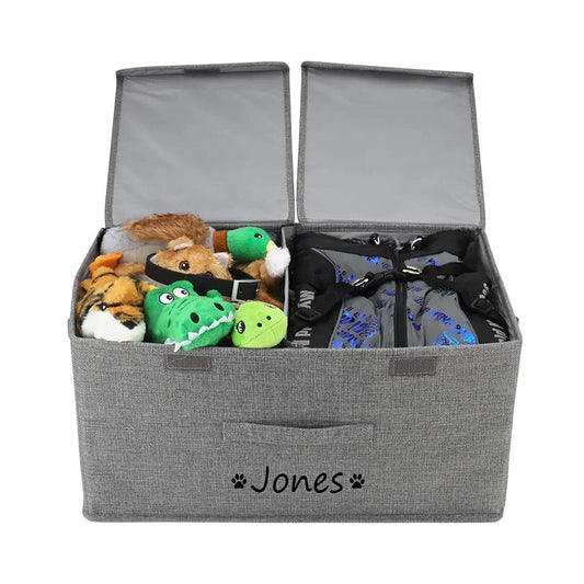 Personalised Dog Toy Box | Double Compartments | By Bark & Bones - Bark & Bones